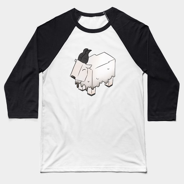 Minecraft Goat Baseball T-Shirt by JellyWinkle